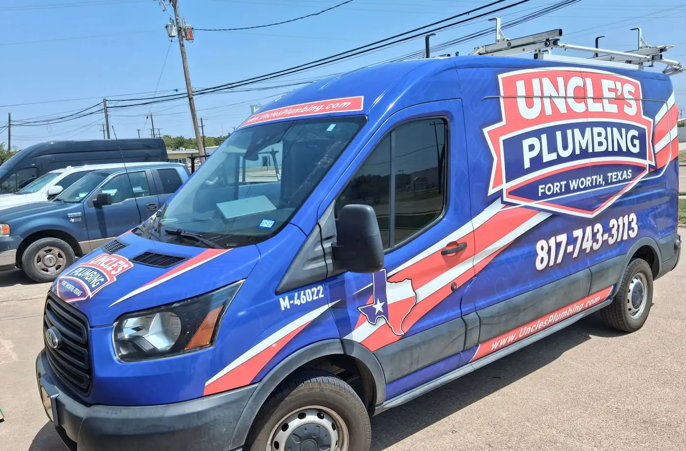 Uncle's Plumbing service van ready for emergency calls in the DFW Metroplex